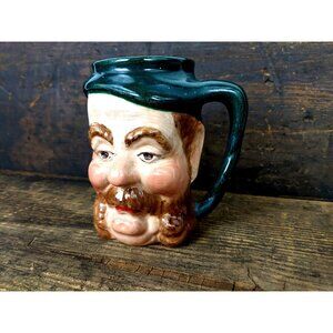 Vintage handmade man face coffee mug cup